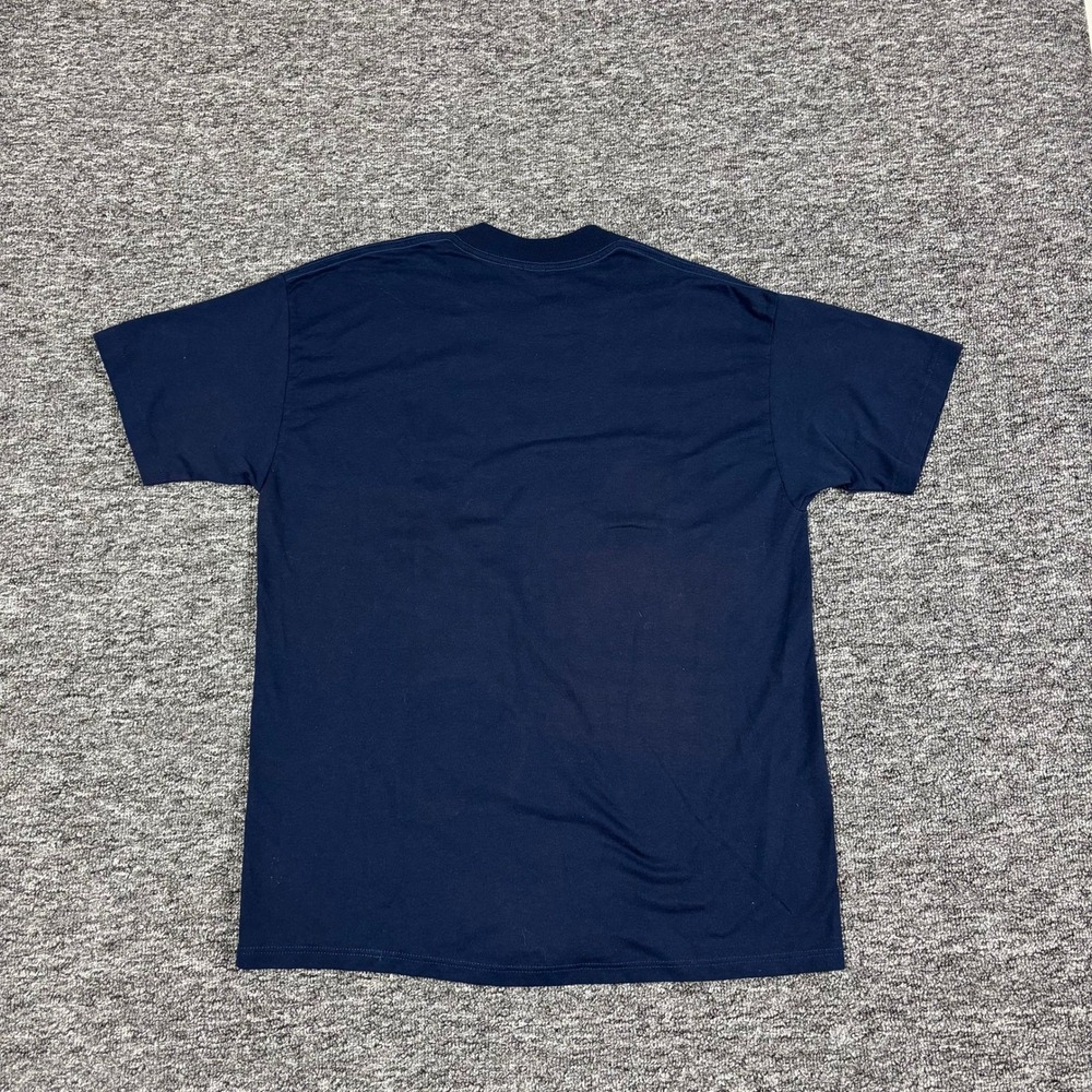 Vintage 90s Notre Dame Fighting Irish Made in USA Single Stitch Navy Blue Large - Picture 4 of 5